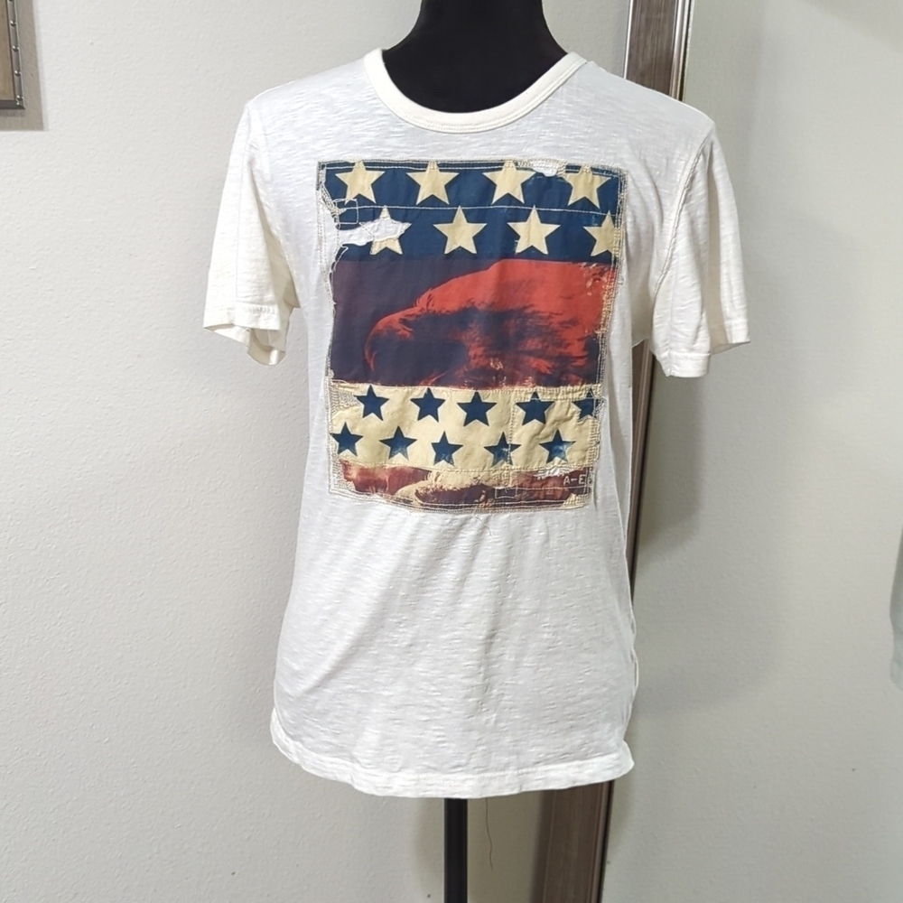 American Eagle Vintage Look Red, White and Blue T-shirt